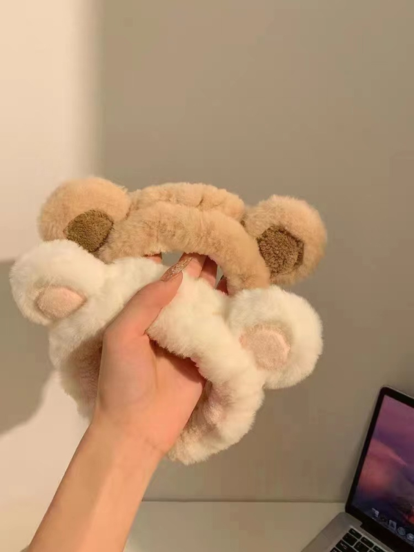 Gumica za kosu s pliš mačjim ušima i mašnicom, Korejskog stila | Stil: Korejski; Materijal: Tekstil; Vrsta: Gumica za kosu; Ukras: Mašna; Model: FQ3003
