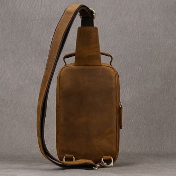Мъжка Chest Bag – Естествена кожа, Топ слой телешка кожа, Износоустойчива, Модел 9330