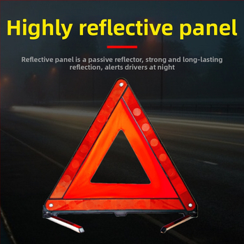 Automobilinis atšvaitinis trikampis su tripodu – ABS plastikas, sulankstomos tripodas, automobilių sauga, licencijuotas privataus prekinio ženklo ženklinimas