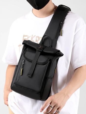 Мъжка гръдна чанта — найлонов материал; дишаща; водоустойчива; много лека; разширяваща се