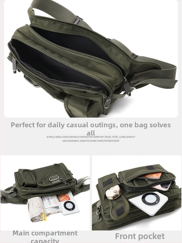 Pánska pásová taška z Oxford látky, vodeodolná a odolná voči opotrebeniu, s veľkou kapacitou, crossbody, mestský štýl