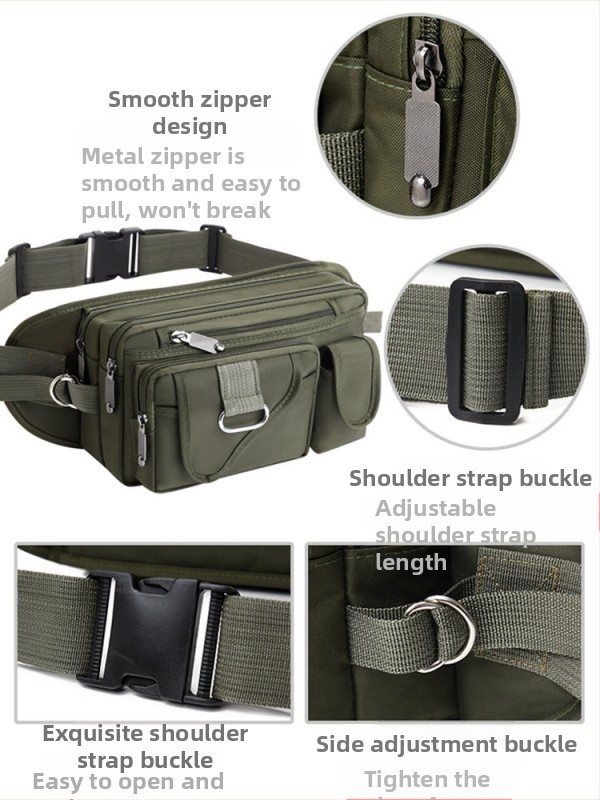 Pánska pásová taška z Oxford látky, vodeodolná a odolná voči opotrebeniu, s veľkou kapacitou, crossbody, mestský štýl