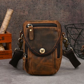 Мъжка чанта за гръдния кош, естествена кожа, телешка кожа, еднотонна, пролет 2024, за ежедневна употреба