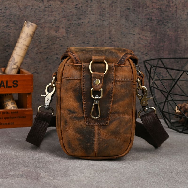Мъжка чанта за гръдния кош, естествена кожа, телешка кожа, еднотонна, пролет 2024, за ежедневна употреба
