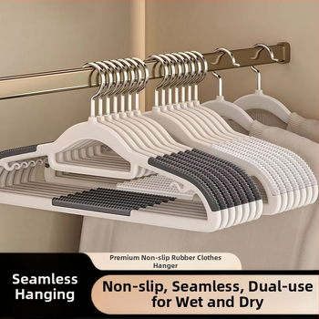 Κρεμάστρα ρούχων Zhengyan — Αντιολισθητική, χωρίς ίχνη, αντι-θώρης ώμων; πλαστικό, 60–80% νέο υλικό; μοντέρνος μινιμαλιστικός σχεδιασμός; κυκλοφόρησε το 2023; κατάλληλη για κρεμάστρες, ράγες παντελονιών και κρεμάστρες γραβάτας