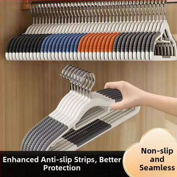 Κρεμάστρα ρούχων Zhengyan — Αντιολισθητική, χωρίς ίχνη, αντι-θώρης ώμων; πλαστικό, 60–80% νέο υλικό; μοντέρνος μινιμαλιστικός σχεδιασμός; κυκλοφόρησε το 2023; κατάλληλη για κρεμάστρες, ράγες παντελονιών και κρεμάστρες γραβάτας