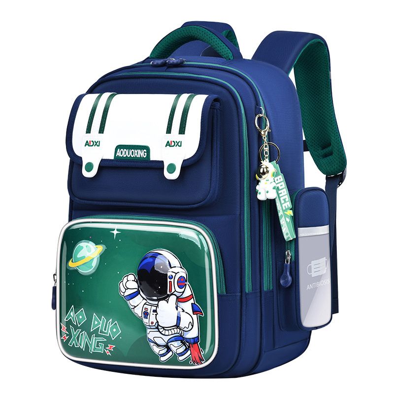 Rucsac Spaceman pentru elevi, pentru băieți și fete, Clasele 1–6, impermeabil, ultra-ușor, reducere a încărcării, protecție a coloanei, material Oxford, model Cartoon, stil modern