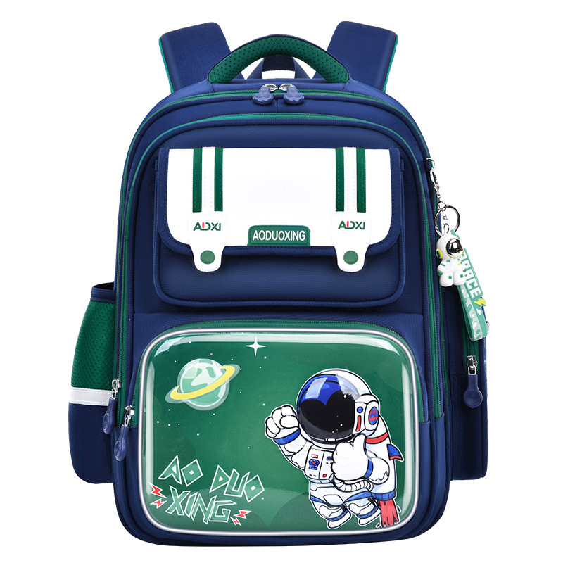 Rucsac Spaceman pentru elevi, pentru băieți și fete, Clasele 1–6, impermeabil, ultra-ușor, reducere a încărcării, protecție a coloanei, material Oxford, model Cartoon, stil modern