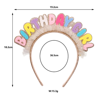 Κοριτσίστικη κορδέλα για τα μαλλιά με δαντέλα και εφαρμογές γραμμάτων, χειροποίητο ύφασμα, στυλ πριγκίπισσα
