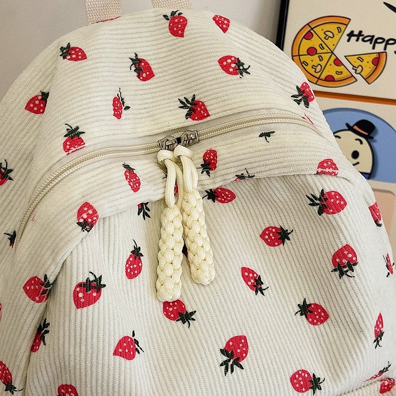 Раница нейлонова, дишаща, градски минималистичен стил, плоден принт, пролет 2025