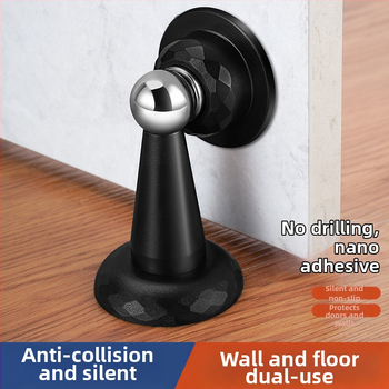 Stopper πόρτας τοίχου, μοντέλο 808, πλαστικό, ισχυρή μαγνητική πρόσφυση στο δάπεδο, επέκταση σιλικόνης κατά της πρόσκρουσης