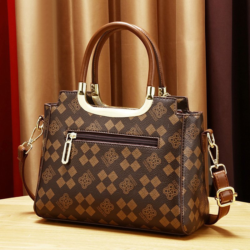 Moteriška crossbody rankinė, PVC medžiaga, daržovių krepšio stiliaus, vertikali kvadrato formos, užtrauktukas