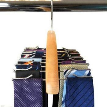 Medinė daugiafunkcinė pakabų laikiklis su 24 kabliukais šalikams, kaklaraišiams ir drabužiams – neslysta, be siūlių dizainas (modernus paprastumas)