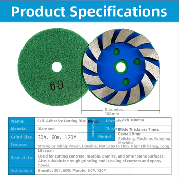 Dimanta slīpēšanas disks – pašlīmējošs, piemērots marmoram, granītam un betonam – Chuanxing
