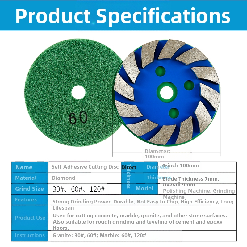 Диамантов шлайф диск със самозалепване за мрамор, гранит и бетон — Chuanxing