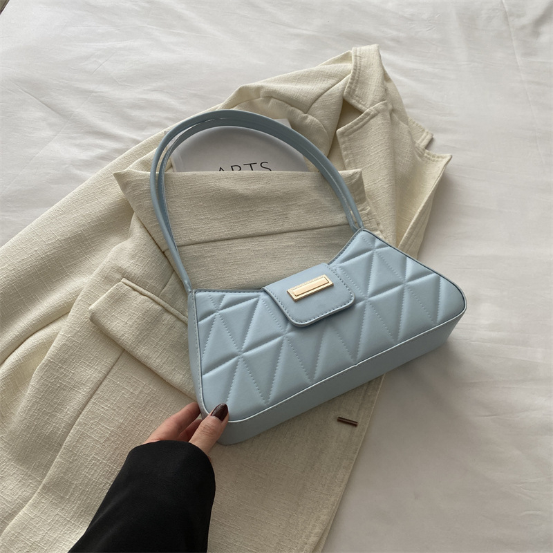 PU torbica za podlakticu u ulicnom stilu, sa zatvaračem, horizontalni kvadratni oblik i džep za telefon