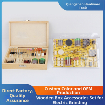 Koka kastes piederumu komplekts slīpēšanai un pulēšanai – 100/105/166 gabalos; Modelis 3.175; Materiāls: patēriņa materiāli; Piemērošana: slīpēšana un pulēšana; Apstrādes pielāgošana nav