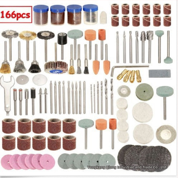 Koka kastes piederumu komplekts slīpēšanai un pulēšanai – 100/105/166 gabalos; Modelis 3.175; Materiāls: patēriņa materiāli; Piemērošana: slīpēšana un pulēšana; Apstrādes pielāgošana nav