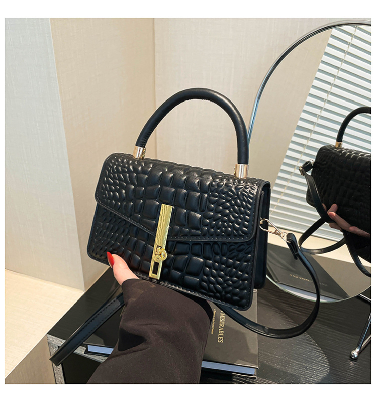 PU crossbody torba, gradski minimalistički stil, horizontalni kvadratni oblik, zaključavanje na bravu, unutarnja pretinica za telefon