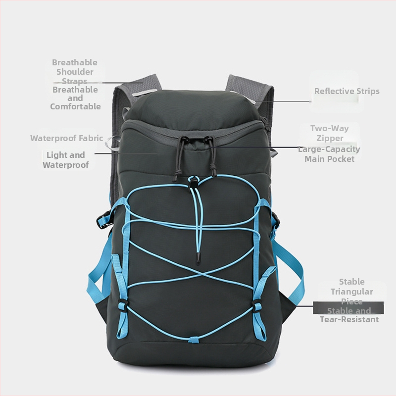 Turistický batoh s ochranou chrbtice | Unisex, polyester, zakrivené ramenné popruhy