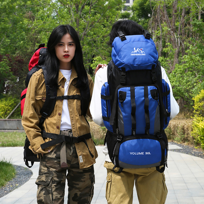 Pārgājienu mugursoma 90L ar logotipa drukas iespēju, elpojoša, ultralieka