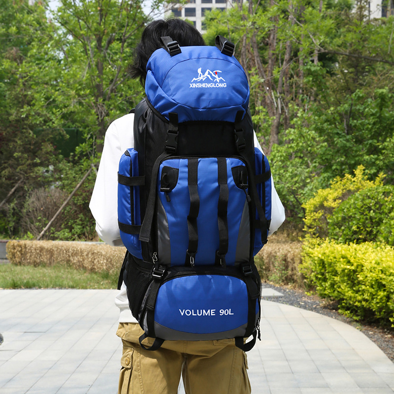 Pārgājienu mugursoma 90L ar logotipa drukas iespēju, elpojoša, ultralieka