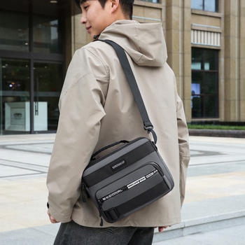 Vyrų pečių krepšys, miesto paprastumas, Oxford audinys, poliesterio pamušalas, vienos spalvos, kvėpuojanti