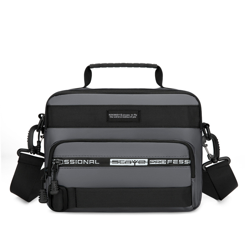 Vyrų pečių krepšys, miesto paprastumas, Oxford audinys, poliesterio pamušalas, vienos spalvos, kvėpuojanti