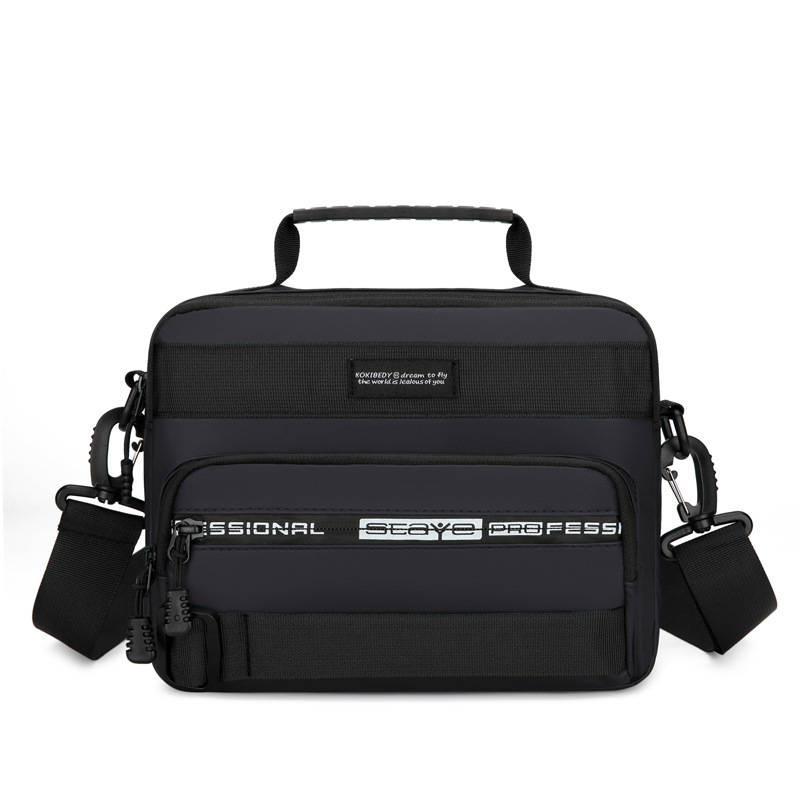 Vyrų pečių krepšys, miesto paprastumas, Oxford audinys, poliesterio pamušalas, vienos spalvos, kvėpuojanti