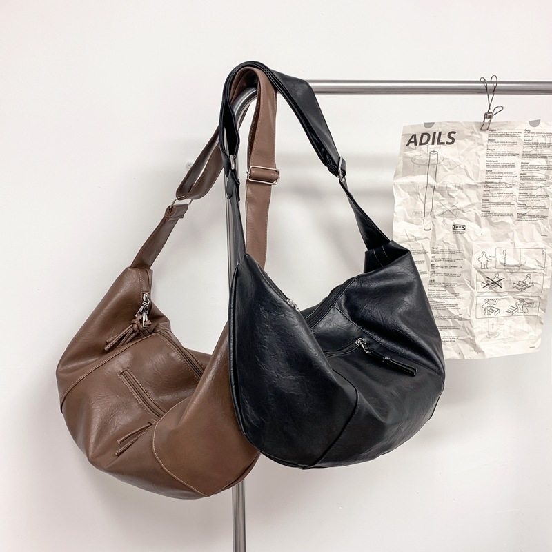 Muška crossbody torba - PU materijal, vodootporna, jednobojni uzorak, proljeće 2025, svakodnevna upotreba
