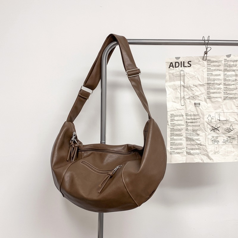 Muška crossbody torba - PU materijal, vodootporna, jednobojni uzorak, proljeće 2025, svakodnevna upotreba