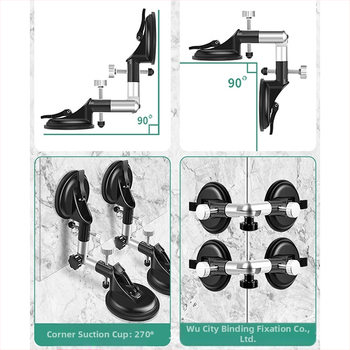 Регулируем всасыващ държач за стъкло, керамични плочки и каменни плочи – здраво фиксиране и нивелиране на прав ъгъл