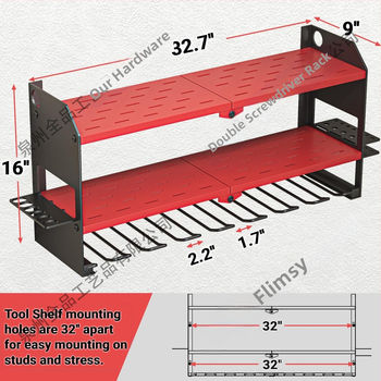 Οργανωτής ηλεκτρικών εργαλείων τοίχου με σταθμό φόρτισης – 3-επίπεδο μεταλλικό ράφι, πολλαπλών χρήσεων, μοντέρνος μινιμαλιστικός σχεδιασμός
