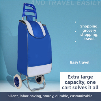 Αναδιπλούμενο καρότσι αγορών, φορητό δίτροχο καρότσι με δυνατότητα εκτύπωσης λογότυπου, φορτίο 20 kg, σκελετός από γαλβανισμένο σίδηρο.