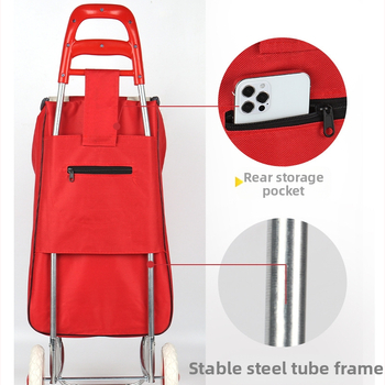 Αναδιπλούμενο καρότσι αγορών, φορητό δίτροχο καρότσι με δυνατότητα εκτύπωσης λογότυπου, φορτίο 20 kg, σκελετός από γαλβανισμένο σίδηρο.