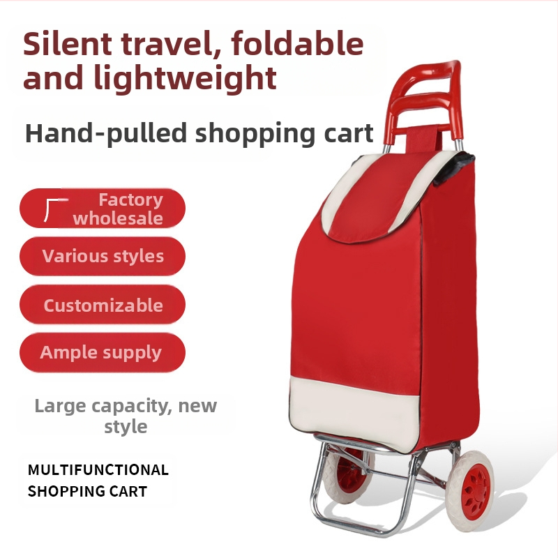 Saliekams pirkumu grozs, pārnēsājams divriteņu pārvadāšanas rati ar logotipa drukāšanas iespēju, 20 kg slodze, galvanizēta tērauda cauruļu rāmis.