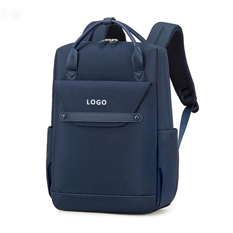 Moterų kuprinė japonų stiliumi, Oxford audinys, vertikalus kvadrato formos, užtrauktuko atidarymas, nešiojamojo kompiuterio kišenė