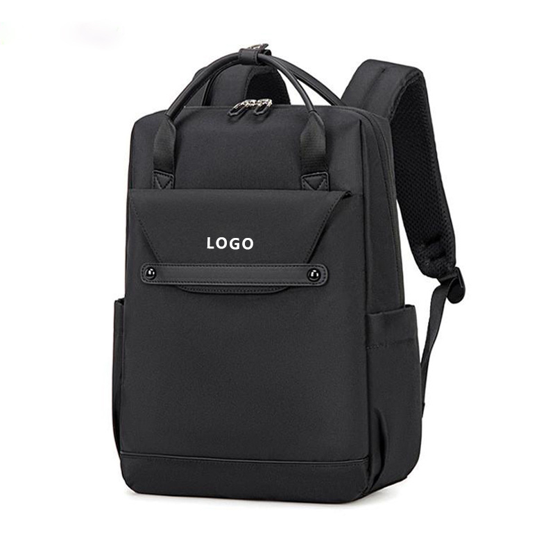 Moterų kuprinė japonų stiliumi, Oxford audinys, vertikalus kvadrato formos, užtrauktuko atidarymas, nešiojamojo kompiuterio kišenė