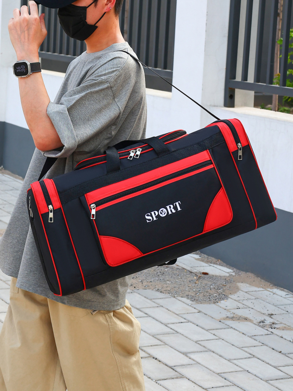 Geantă de călătorie pentru excursii scurte, unisex, ușoară, cu separare uscat/umed, material Oxford, căptușeală Oxford, stil de călătorie relaxat