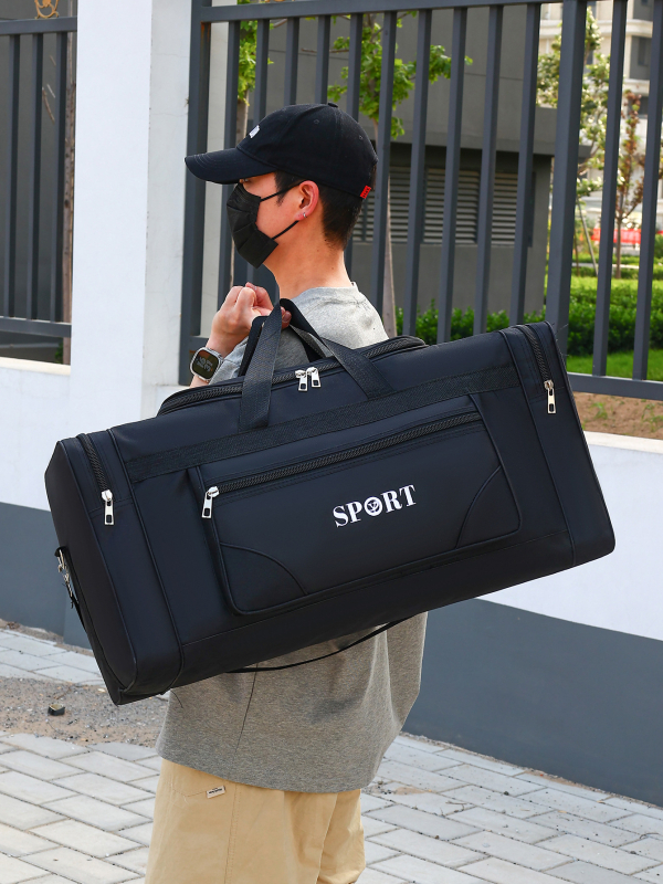 Geantă de călătorie pentru excursii scurte, unisex, ușoară, cu separare uscat/umed, material Oxford, căptușeală Oxford, stil de călătorie relaxat