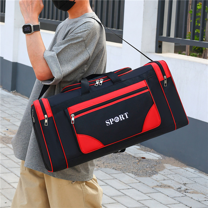 Geantă de călătorie pentru excursii scurte, unisex, ușoară, cu separare uscat/umed, material Oxford, căptușeală Oxford, stil de călătorie relaxat