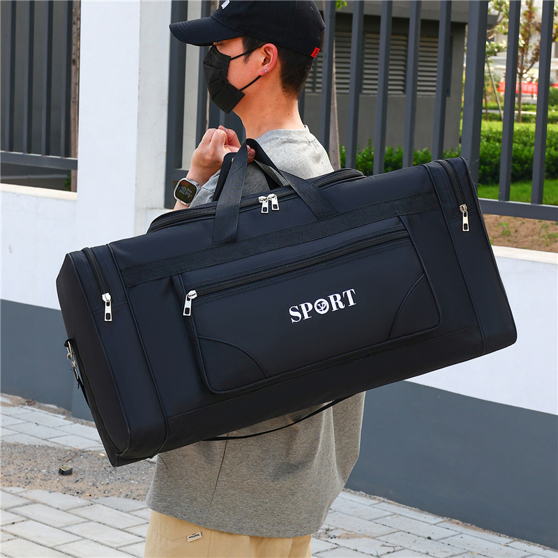 Geantă de călătorie pentru excursii scurte, unisex, ușoară, cu separare uscat/umed, material Oxford, căptușeală Oxford, stil de călătorie relaxat