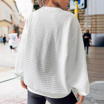 Pulover casual pentru femei cu imprimeu de Crăciun, mâneci lungi, guler rotund, toamnă 2024, țesătură principală: poliester 70–80%, bumbac roman, stil casual japonez/coreean
