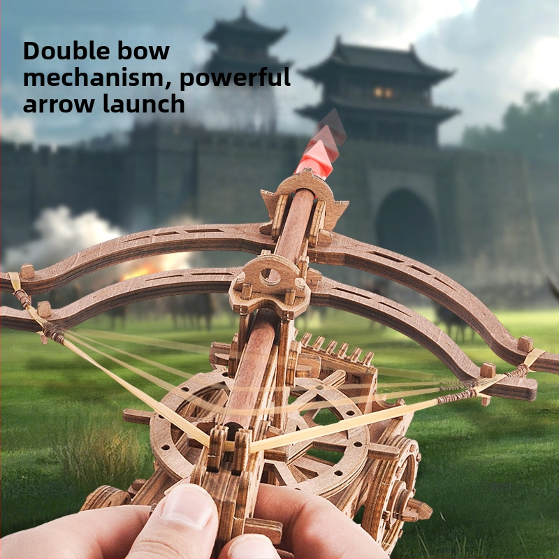 Drevená 3D skladačka hračka: staroveký stavebný experiment a obléhacie vozidlo, vzdelávacia hra pre chlapcov, OEM logo prispôsobenie (materiál: drevo; kategória: 3D puzzle; vek: 14+; prispôsobenie loga: k dispozícii)