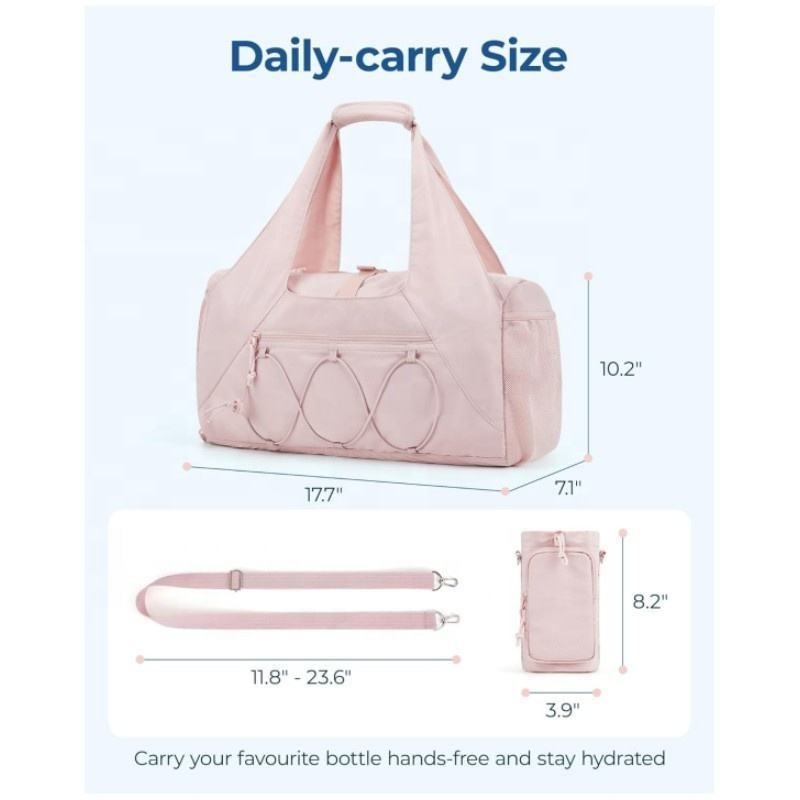 Putna duffel torba s odjeljkom za cipele i mokrom pretincom, kapacitet 20–35 L, poliester, težina 0,6 kg