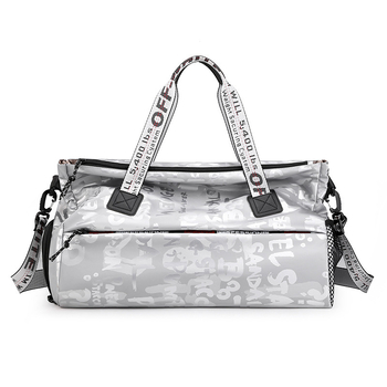 Τσάντα γυμναστηρίου για ταξίδια, χωρητικότητα 36–55L, ύφασμα Oxford, αναπνεύσιμη και αδιάβροχη, γεωμετρικό μοτίβο, street style, ουδέτερη για άνδρες και γυναίκες