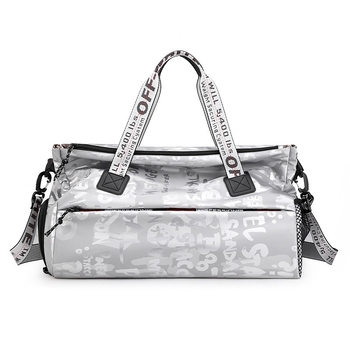 Τσάντα γυμναστηρίου για ταξίδια, χωρητικότητα 36–55L, ύφασμα Oxford, αναπνεύσιμη και αδιάβροχη, γεωμετρικό μοτίβο, street style, ουδέτερη για άνδρες και γυναίκες