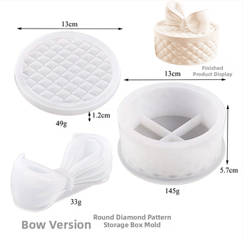 Dance of the Butterfly Φόρμα Σιλικόνης για Κέικ – Κυκλική Με Σχέδιο Φιόγκο Διαμαντιού για DIY Ρητίνη