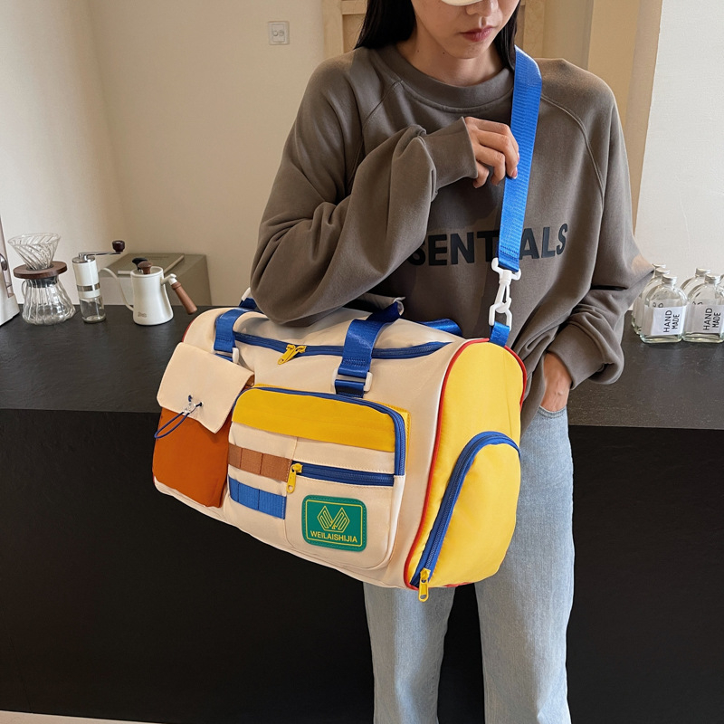 Crossbody putna torba 20–35L, platnena, otporna na habanje, odjeljak za mokro/suho, urban stil