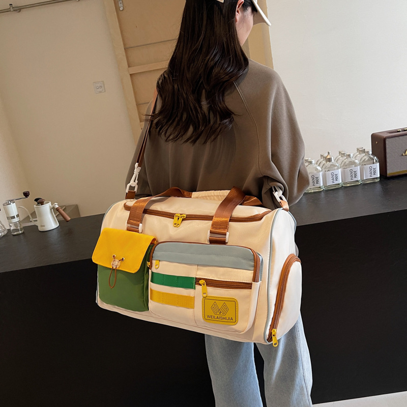 Crossbody putna torba 20–35L, platnena, otporna na habanje, odjeljak za mokro/suho, urban stil